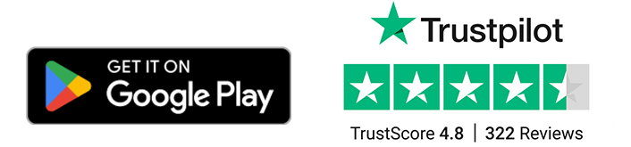 Cash Giraffe app credibility shown through 4.8-star Trustpilot and Google Play reviews.